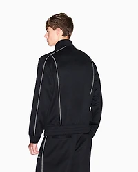 Armani Exchange - Full-zip sweatshirt with contrasting piping, Man, Black, Size: