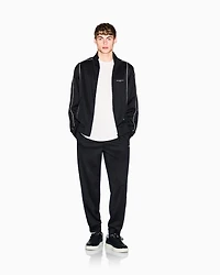 Armani Exchange - Full-zip sweatshirt with contrasting piping, Man, Black, Size:
