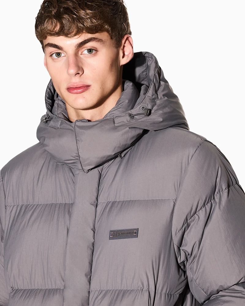 Armani Exchange - Quilted down jacket with hood, Man, Grey, Size: