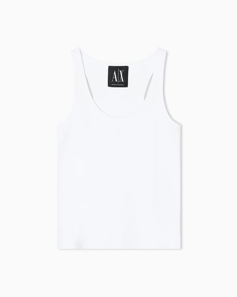 Armani Exchange - Jersey tank top with logo, Woman, White, Size: