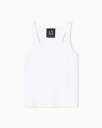 Armani Exchange - Jersey tank top with logo, Woman, White, Size:
