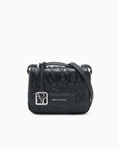 Armani Exchange - Allover logo shoulder bag, Woman, Black, Size: TU