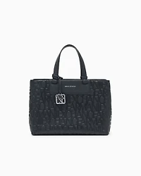 Armani Exchange - Handbag with allover logo, Woman, Black, Size: TU