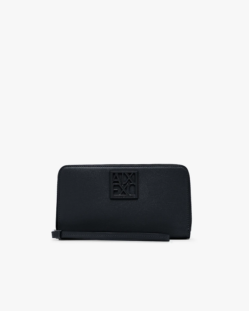 Armani Exchange -  Horizontal wallet with logo, Woman, Black, Size: TU