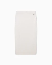 Armani Exchange - Pencil skirt with allover logo, Woman, White, Size: