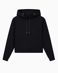 Armani Exchange - Glitter Logo Hoodie, Woman, Black, Size: