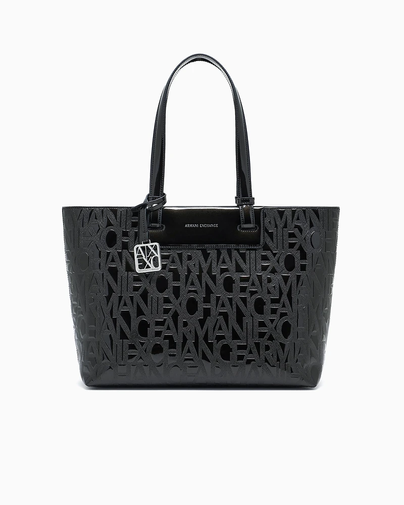 Tote bag in shiny material