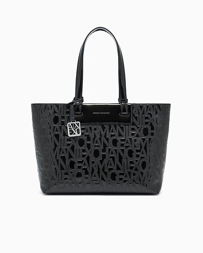 Tote bag in shiny material