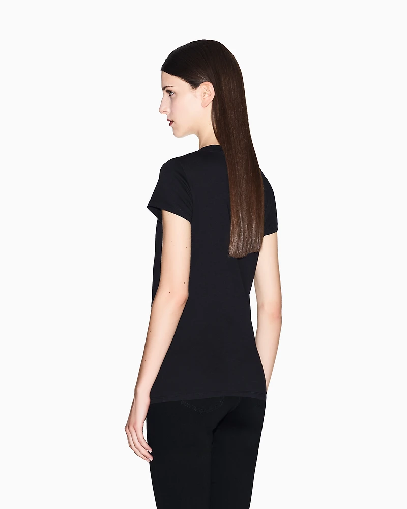 Armani Exchange - Slim Fit T-Shirts, Woman, Black, Size: