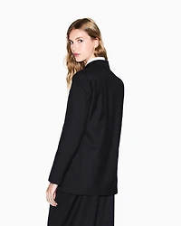 Armani Exchange - ASV fabric double-breasted jacket, Woman, Black, Size: