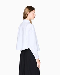 Armani Exchange - Cropped cotton shirt, Woman, White, Size: