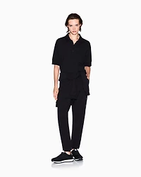 Armani Exchange - Stretch pique polo shirt with logo, Woman, Black, Size: