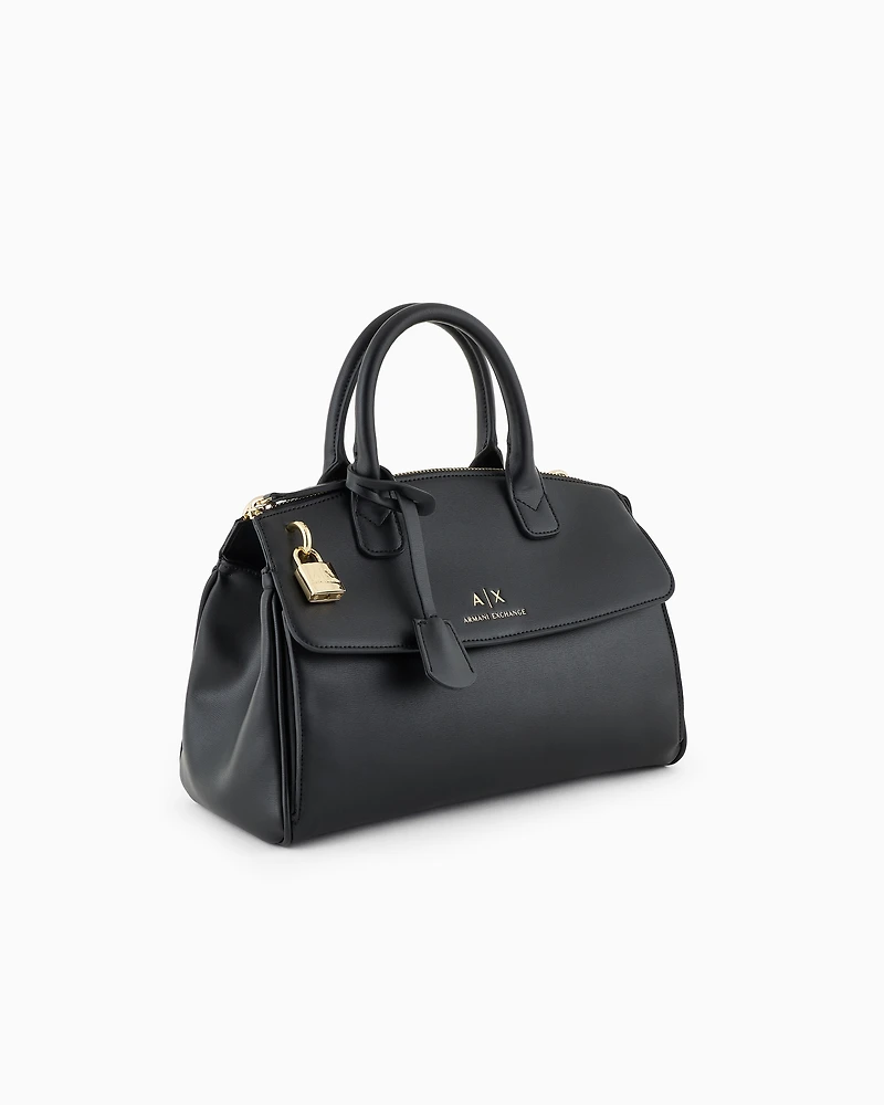 Armani Exchange - ASV Handbag Trunk, Woman, Black, Size: TU