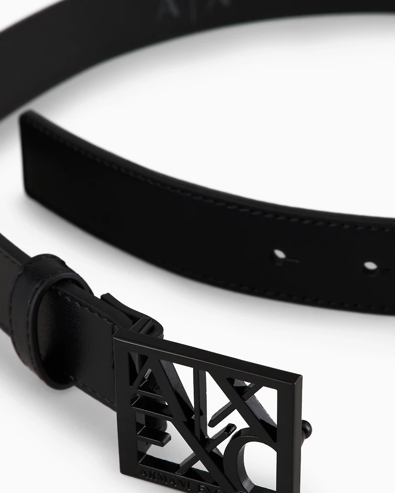 Belt with square logo