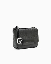 Armani Exchange - Shoulder bag with allover logo motif, Woman, Black, Size: TU