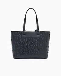 Armani Exchange - Shopper bag with allover logo, Woman, Black, Size: TU