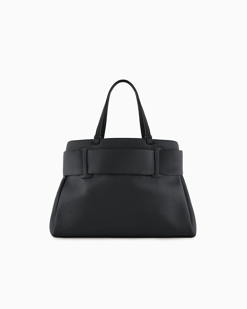 Armani Exchange - Large shoulder bag with ASV logo detail, Woman, Black, Size: TU