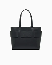 Armani Exchange - Medium shopper bag with tone-on-tone monogram, Woman, Black, Size: TU