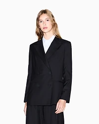 Armani Exchange - ASV fabric double-breasted jacket, Woman, Black, Size: