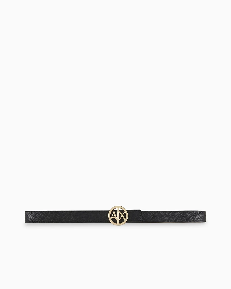 Armani Exchange - Logo buckle belt, Woman, Black, Size: 80