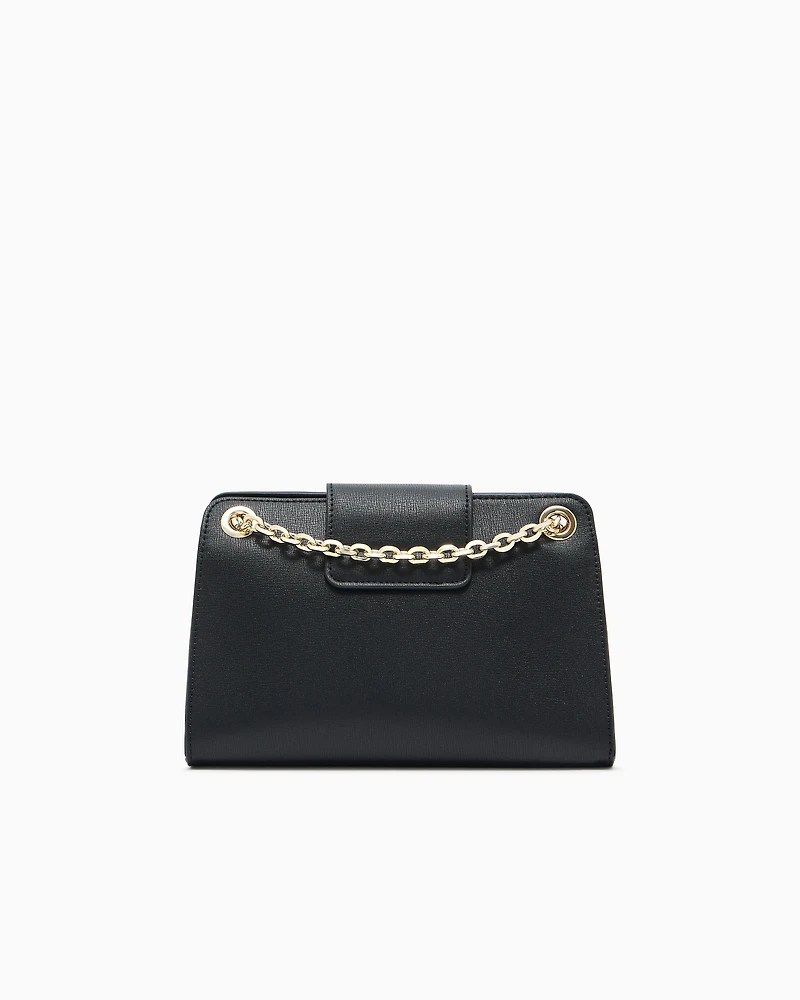 Armani Exchange - Small shoulder bag with shaped logo, Woman, Black, Size: TU