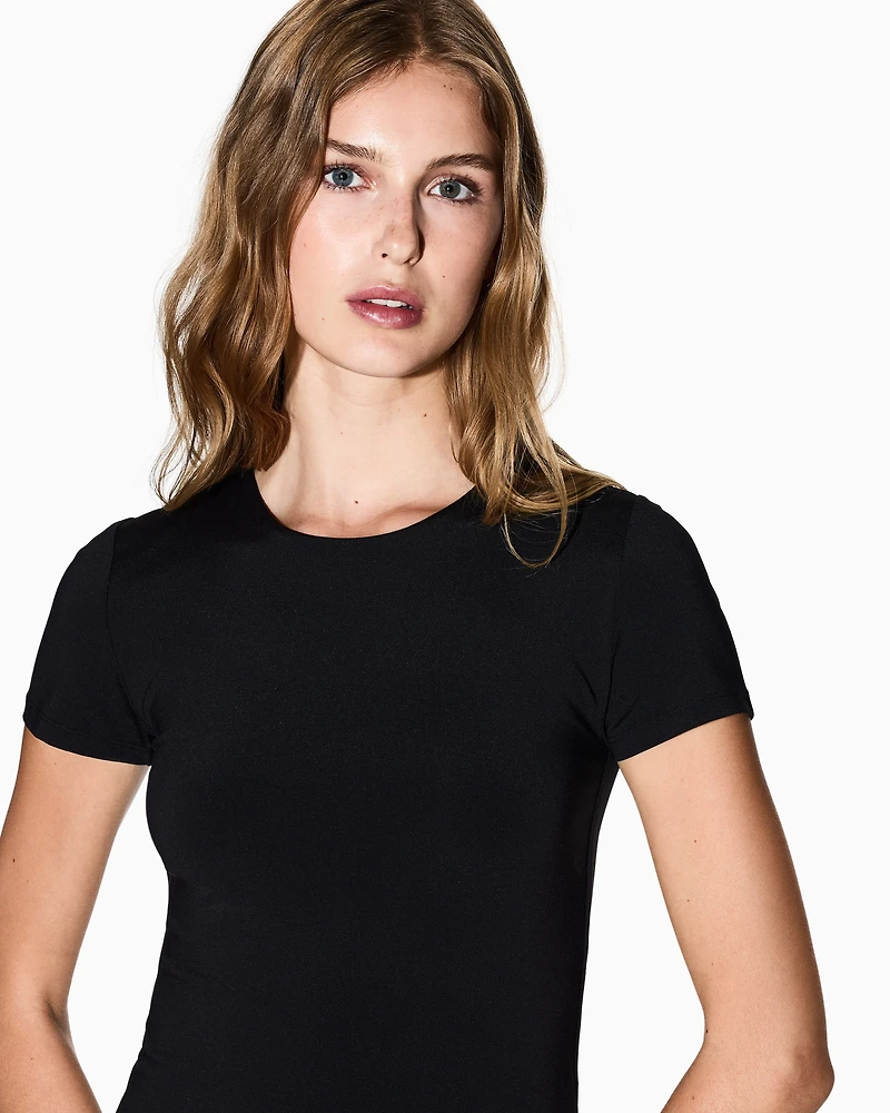 Armani Exchange - Stretch fabric T-shirt, Woman, Black, Size: