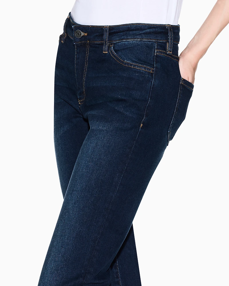 Armani Exchange - Used effect cigarette fit jeans, Woman, Blue, Size: