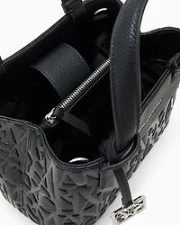 Armani Exchange - Tote bag with allover logo motif, Woman, Black, Size: TU