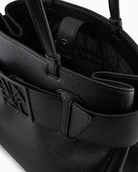 Armani Exchange - Large shoulder bag with ASV logo detail, Woman, Black, Size: TU