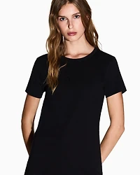 Armani Exchange - Regular fit T-shirt with glitter logo, Woman, Black, Size: