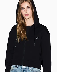 Armani Exchange -  Icon Cropped Hoodie, Woman, Black, Size: