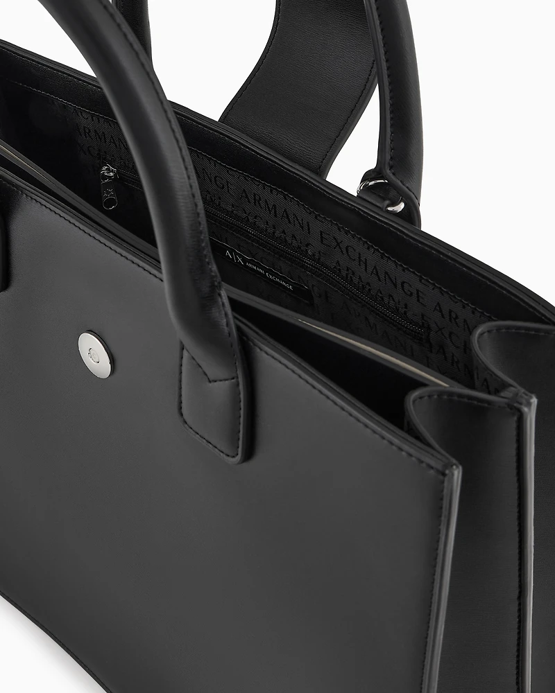 Armani Exchange - ASV Trapeze Handbag, Woman, Black, Size: TU