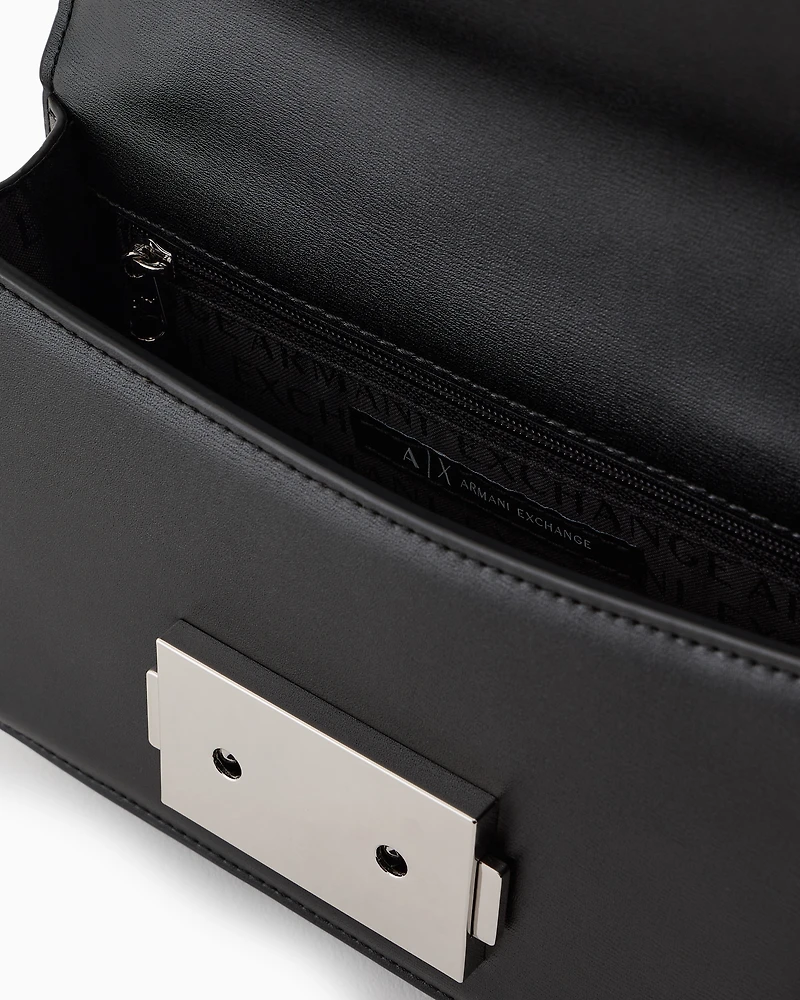 Armani Exchange - Shoulder bag with metal logo, Woman, Black, Size: TU