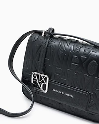 Armani Exchange - Allover logo shoulder bag, Woman, Black, Size: TU