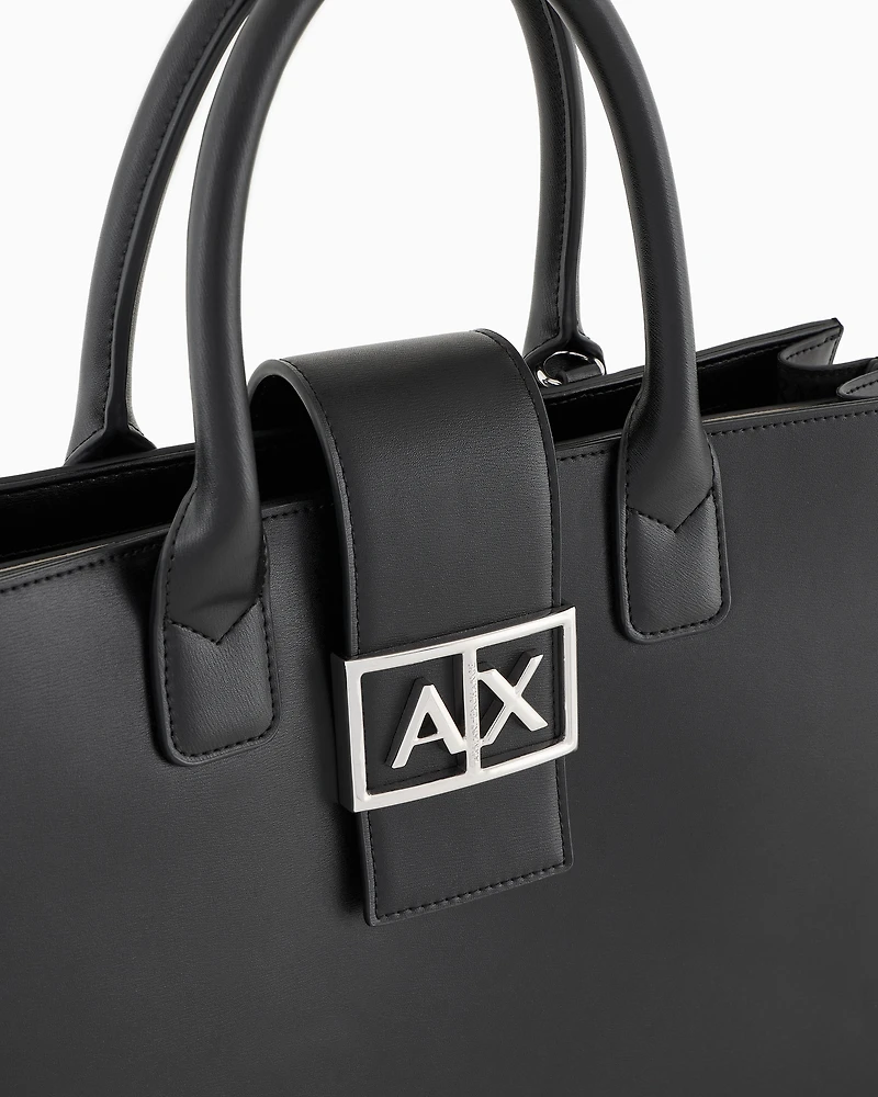 Armani Exchange - ASV Trapeze Handbag, Woman, Black, Size: TU