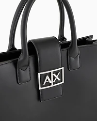 Armani Exchange - ASV Trapeze Handbag, Woman, Black, Size: TU