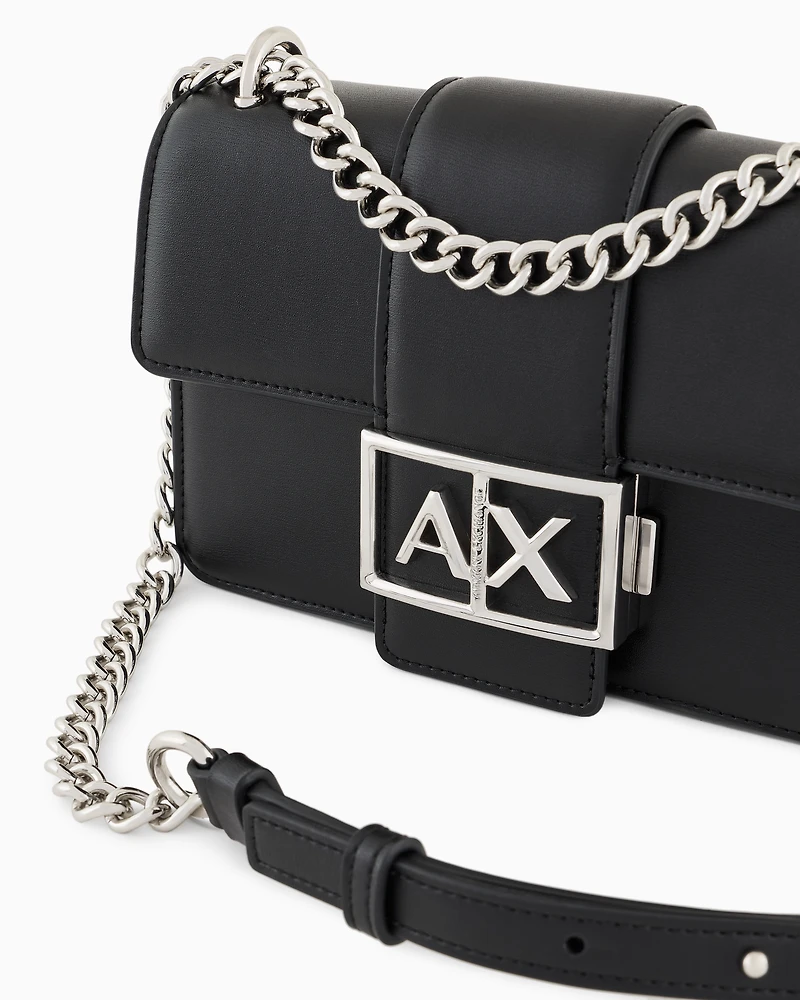 Armani Exchange - Shoulder bag with metal logo, Woman, Black, Size: TU