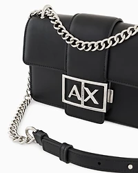 Armani Exchange - Shoulder bag with metal logo, Woman, Black, Size: TU