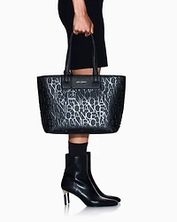 Armani Exchange - Shopper bag with allover logo, Woman, Black, Size: TU