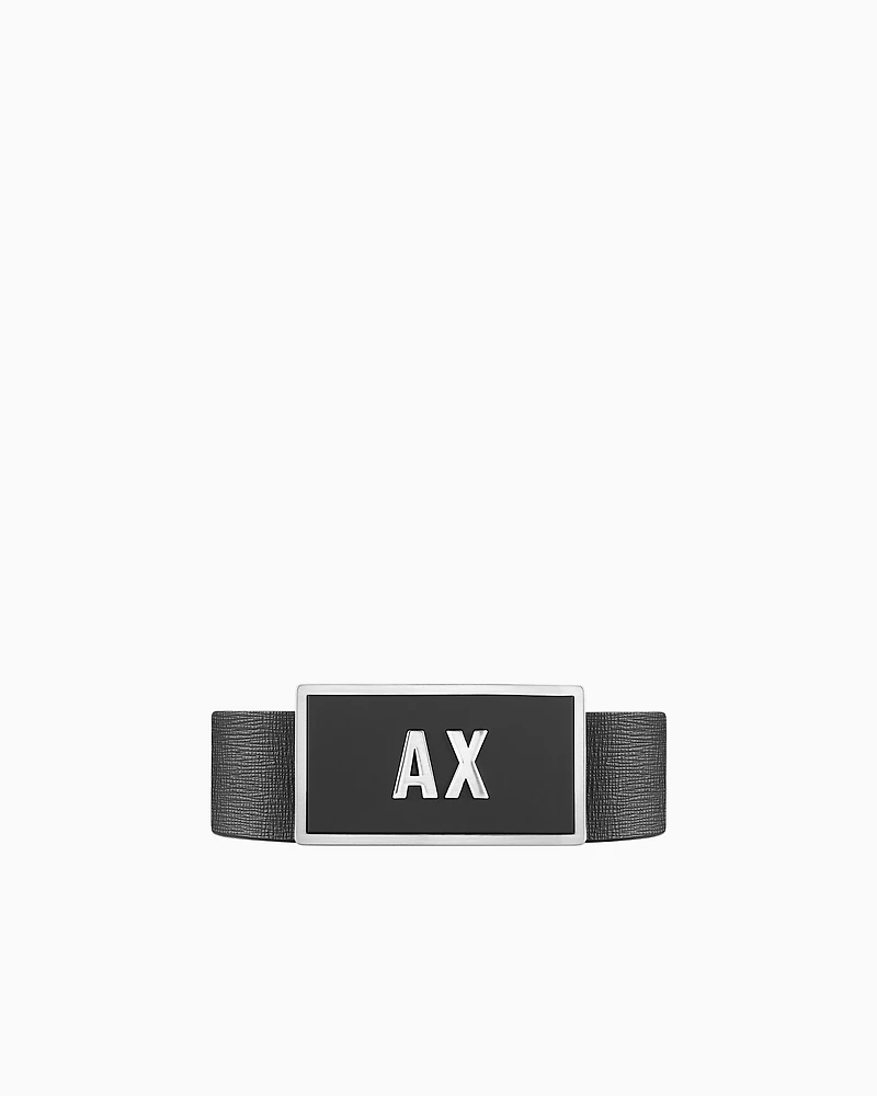 Leather belt set with two prongs