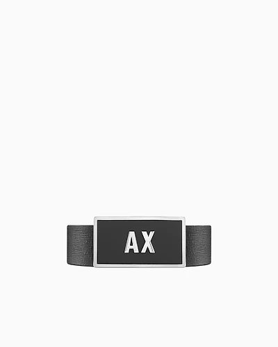 Leather belt set with two prongs