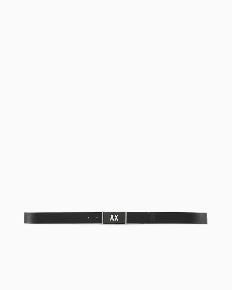 Leather belt set with two prongs