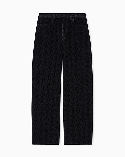 Armani Exchange - Relaxed fit jeans with used effect, Woman, Black, Size: