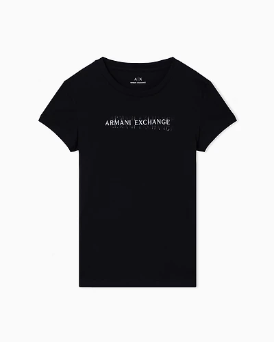 Armani Exchange - Slim Fit T-Shirts, Woman, Black, Size:
