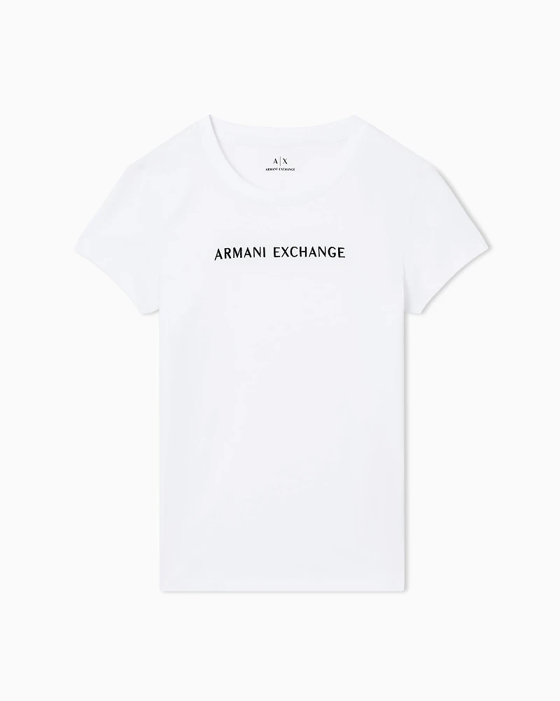 Armani Exchange - Slim Fit T-Shirts, Woman, White, Size: