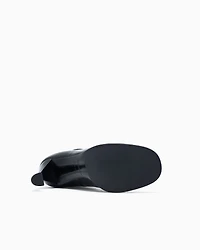 Emporio Armani - Velvet and patent-leather ankle boots with a curved heel, Woman, Black, Size: