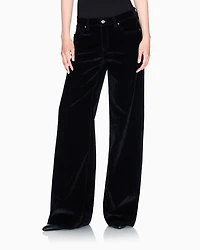 Armani Exchange - Stonewashed denim wide-leg jeans, Woman, Black, Size: