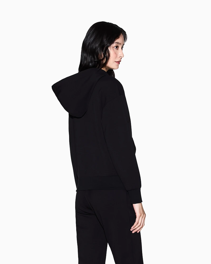 Zip-up fleece mixed fabric