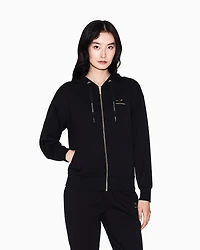 Zip-up fleece mixed fabric