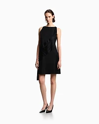 Emporio Armani - Polygon capsule collection dress with satin-fringed details, Woman, Black, Size: